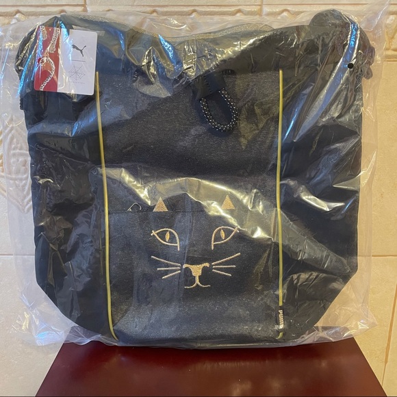 Puma Handbags - NWT PUMA x CHARLOTTE OLYMPIA BLACK CAT BUCKET BAG Case Purse Tote Strap NEW